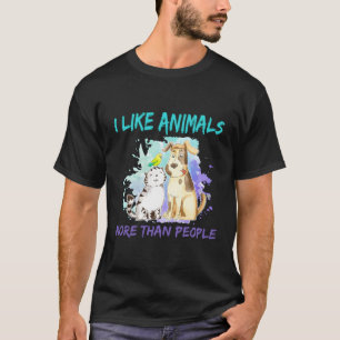 Jag gillar djur mer än människor t shirt