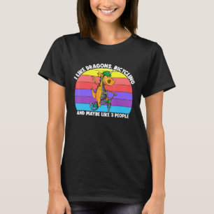 Jag gillar Dragons Bicycling kanske 3 barn flickor T Shirt