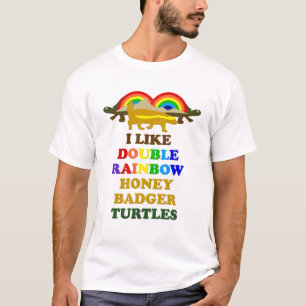 Jag gillar Dubbla Rainbow Honey badger-sköldpaddo Tröja
