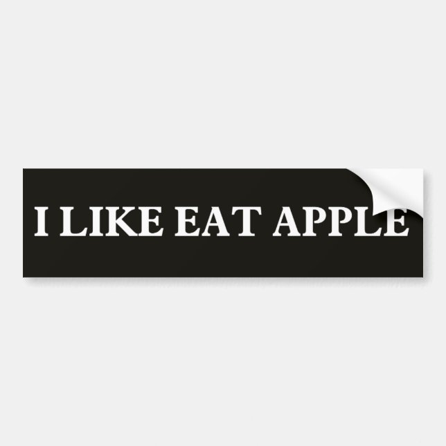 Jag gillar Eat Apple Bumper Sticker Bildekal (Framsidan)