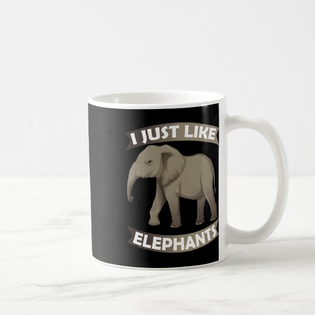 Jag gillar Elephants Zoo Circus Elephant Conserva Kaffemugg (Höger)