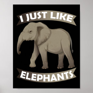 Jag gillar Elephants Zoo Circus Elephant Conserva Poster