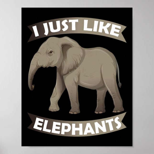 Jag gillar Elephants Zoo Circus Elephant Conserva Poster (Framsidan)