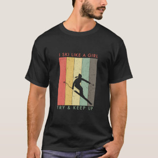 Jag gillar en flicka. Prova och Behålla upp Retro- T Shirt