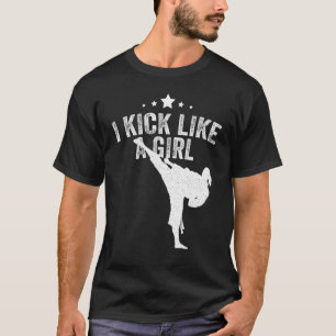 Jag gillar en tjej Karate Kickboxing Girl T Shirt