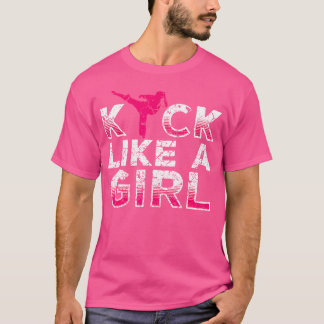Jag gillar en tjej-Karate Kickboxing Girls T Shirt