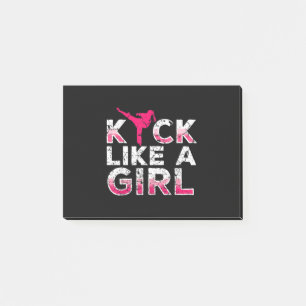 Jag gillar en tjej Karate Kickboxing Post-it Block