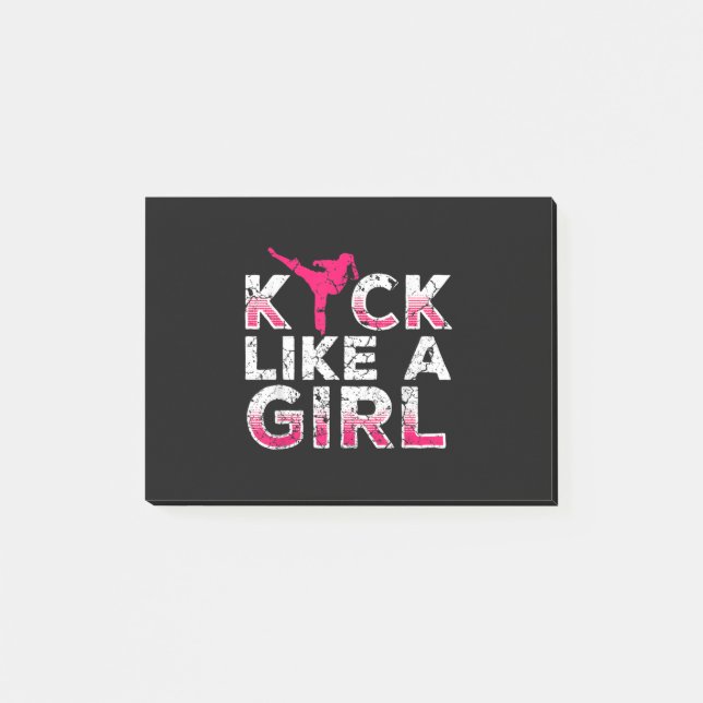 Jag gillar en tjej Karate Kickboxing Post-it Block (Framsida)