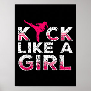 Jag gillar en tjej Karate Kickboxing Poster