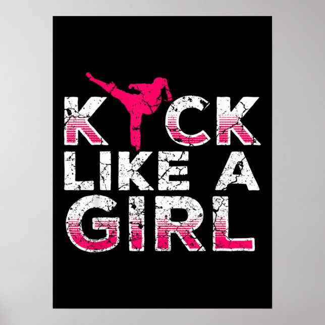 Jag gillar en tjej Karate Kickboxing Poster (Framsidan)