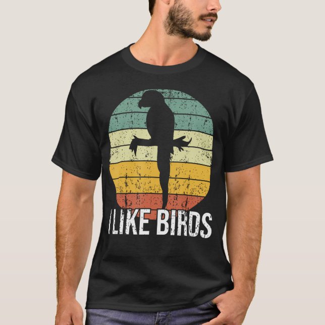 Jag gillar fåglar Vintage T Shirt (Framsida)