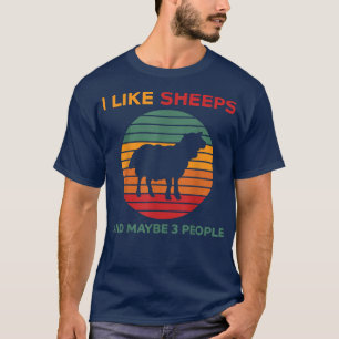 Jag gillar får och kanske 3 personer får fåruppföd t shirt