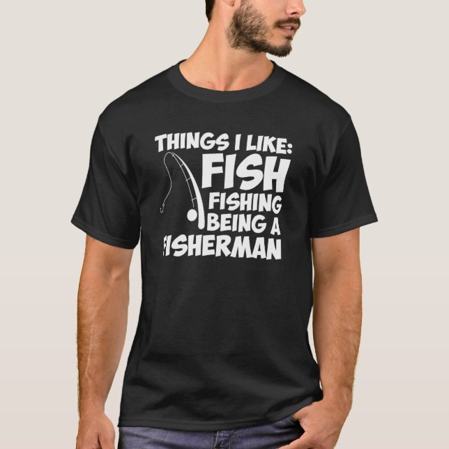 Jag Gillar Fiske Fiskar Fiskare Rolig Tröja (Framsida)
