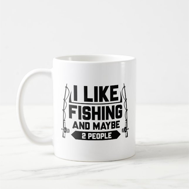 Jag gillar fiske och kanske 2 personer kaffemugg (Vänster)