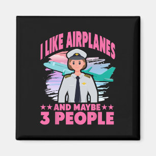 Jag gillar flygplan och kanske 3 personer magnet