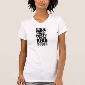 Jag gillar för att festa mig betyder läst bokvit tee shirt