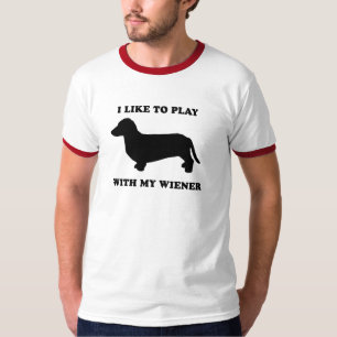 Jag gillar för att leka med min wiener tee shirt