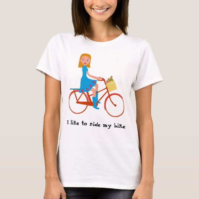 Jag gillar för att rida min cykel tee (Framsida)