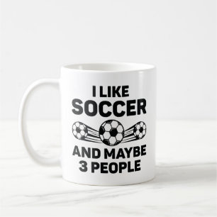 Jag gillar fotboll och kanske tre personer kaffemugg