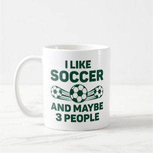 Jag gillar fotboll och kanske tre personer kaffemugg