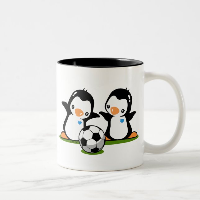 Jag gillar fotbollmuggen Två-Tonad mugg (Höger)