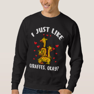 Jag gillar Giraffes, jag gillar bara bergsflickor. Lång Ärmad Tröja