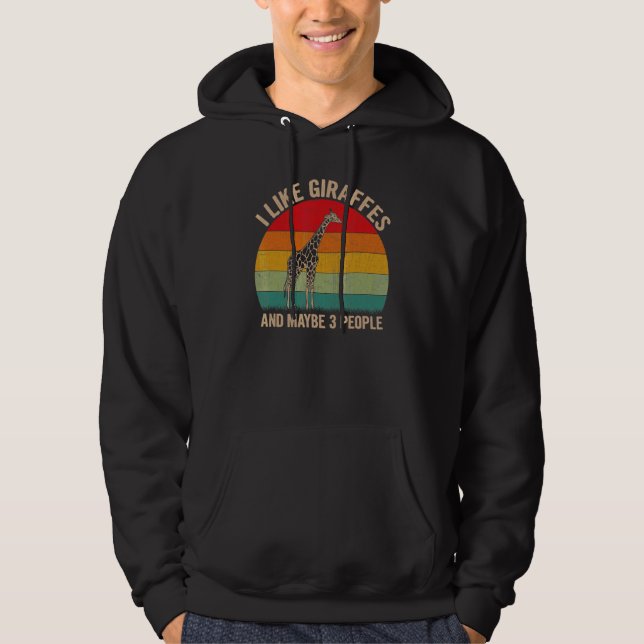 Jag gillar Giraffes och kanske 3 personer som ger  Hoodie (Framsida)