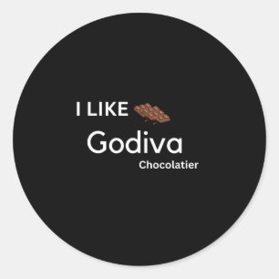 Jag gillar godiva runt klistermärke