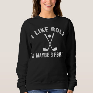 Jag gillar Golf och kanske 3 People manar och kvin T Shirt