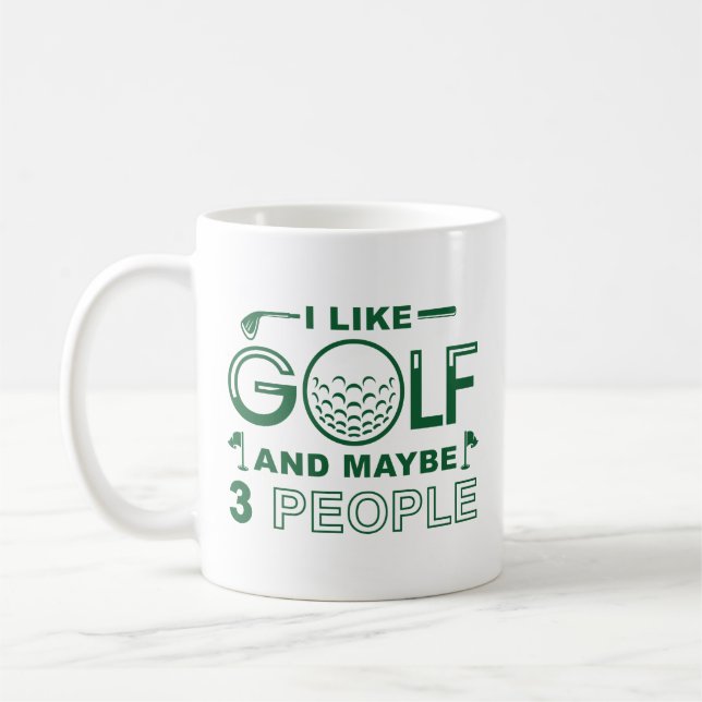 Jag gillar Golf och kanske 3 personer Kaffemugg (Vänster)