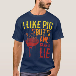 Jag gillar Gris Butts Grilling Grill Master Butche T Shirt