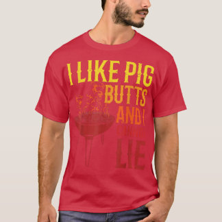 Jag gillar Gris Butts Grilling Grill Master Butche T Shirt