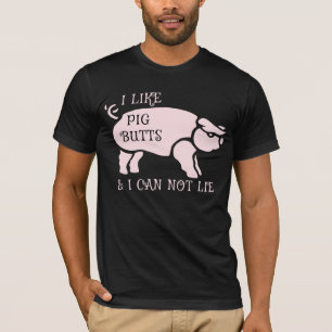 Jag gillar Gris-knapp och jag kan inte Ljuga svart Tee