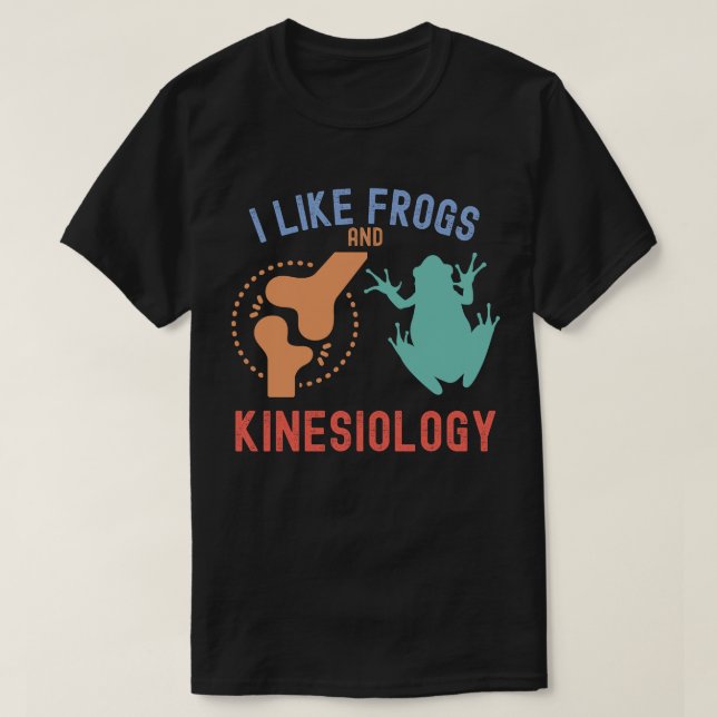 Jag gillar grodor och kinesiologi t shirt (Design framsida)