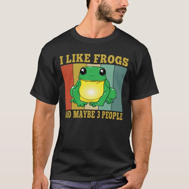 Jag gillar Grogs kanske 3 människor från Frog Älsk T Shirt (Framsida)