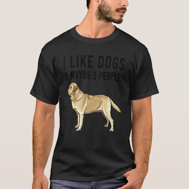 Jag gillar Gult Labrador Retriever Hundar och kans T Shirt (Framsida)