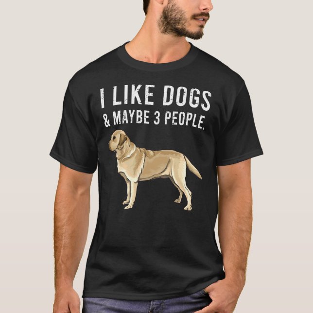 Jag gillar Gult Labrador Retriever Hundar och kans T Shirt (Framsida)