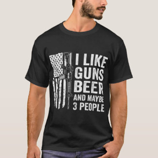 Jag gillar Guns Beer och kanske 3 människor - Lust T Shirt