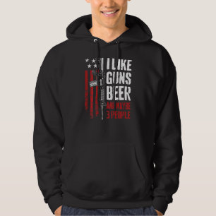 Jag gillar Guns Beer och kanske 3 personer på rygg Hoodie