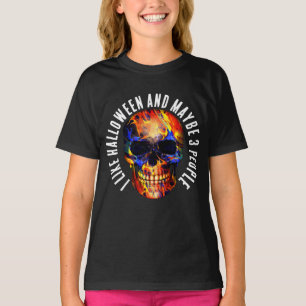 JAG GILLAR HALLOWEEN OCH KANSKE 3 PERSONERS FÄRGPR T SHIRT