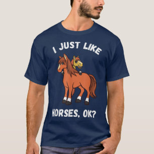 Jag gillar hästar Cute Kids Girls-hästar T Shirt