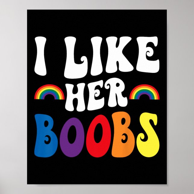 Jag gillar hennes Lesbisk Par Lgbtq Funny Valentin Poster (Framsidan)