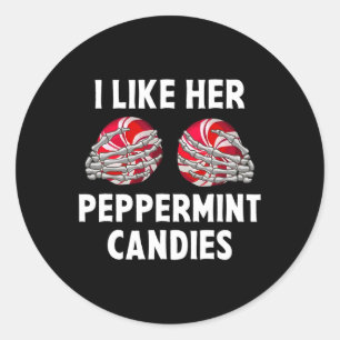 Jag gillar hennes pepparmynt Candies Funny Par Kri Runt Klistermärke