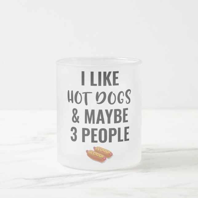 Jag gillar Hett Hundar och kanske 3 personer Frostad Glasmugg (Center)