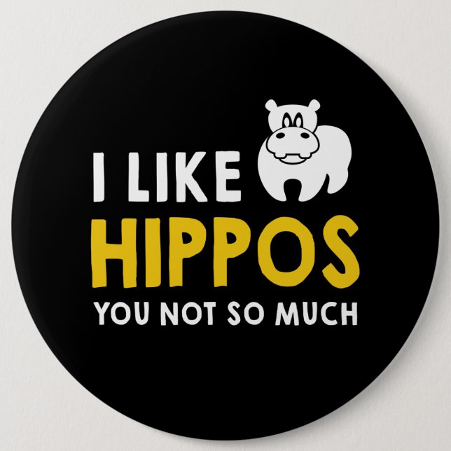 Jag gillar Hippos, du är inte så mycket Costume Gi Knapp (Framsida)