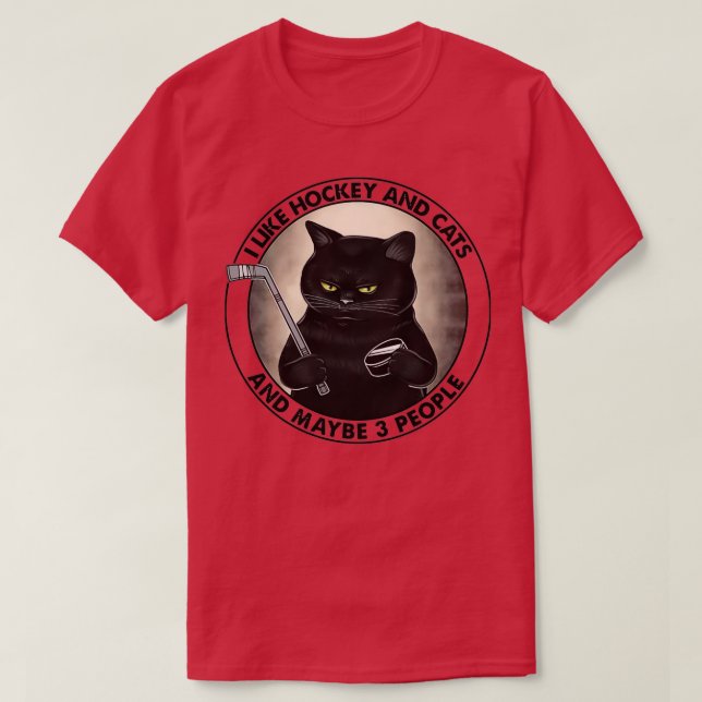 JAG GILLAR HOCKEY OCH CATS OCH KANSKE 3-MÄNNISKOR  T SHIRT (Design framsida)