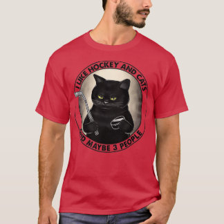 JAG GILLAR HOCKEY OCH CATS OCH KANSKE 3-MÄNNISKOR T SHIRT
