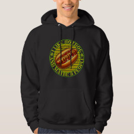 Jag gillar hotdog och kanske 3 personer hoodie