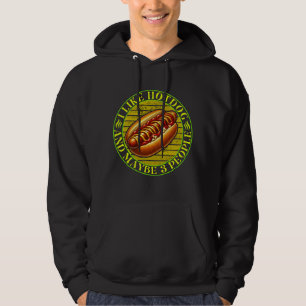 Jag gillar hotdog och kanske 3 personer hoodie