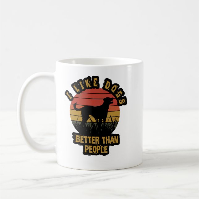 Jag gillar hundar mer än människor kaffemugg (Vänster)